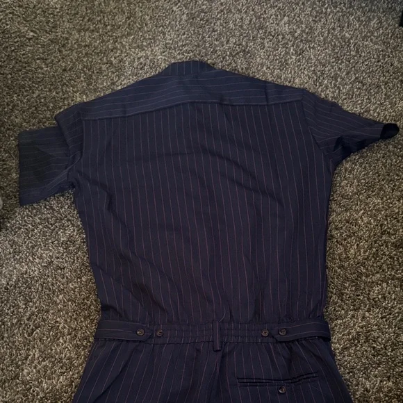 Men's Navy Striped Shirt - Picture 6 of 6